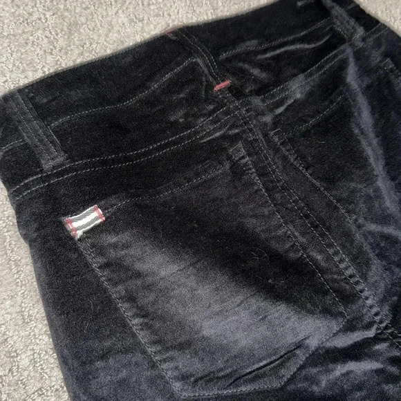 Alice and Olivia Black Velvet Skinny Jeans High Rise Sz 24 Designer Trendy Women - Picture 7 of 11